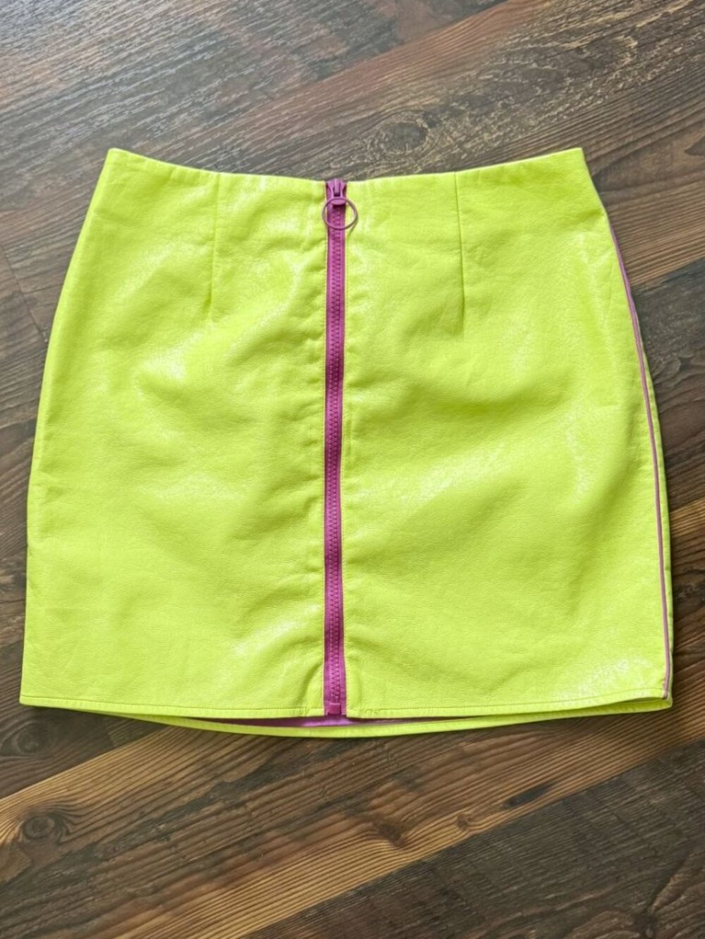 Urban Outfitters Vinyl Zip-Front Miniskirt